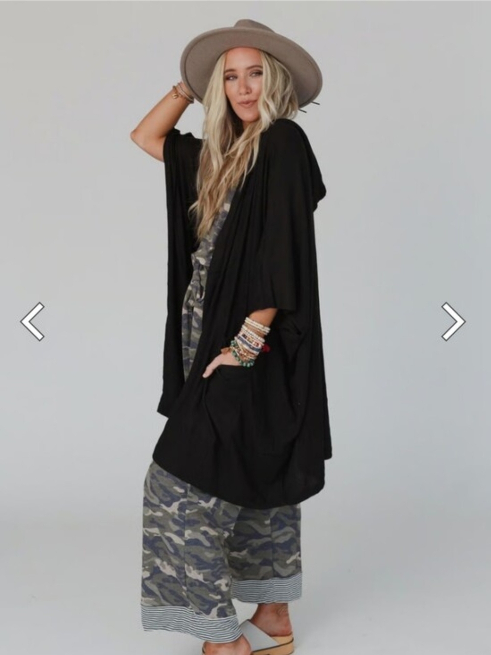 Three Bird Nest Black Ribbed Hooded Open Front Kimono Duster Cardigan Small